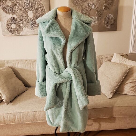 Halogen X Atlantic-Pacific Faux Fur Coat sz Small - Picture 5 of 13